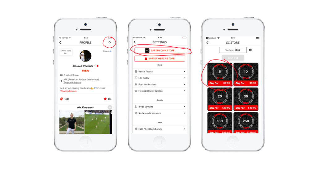 SPRTER Experience Store Buy SPRTER Coins