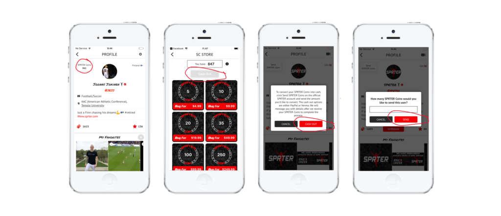 SPRTER Experience Store Cash Out